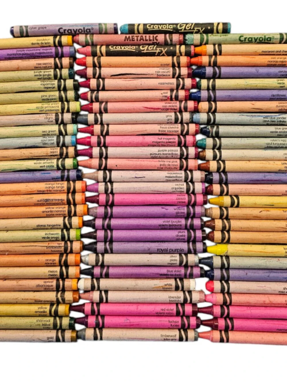 Large Lot of 75 Vintage 2004 Crayola Crayons Some Retired Colors Metallic GelFX